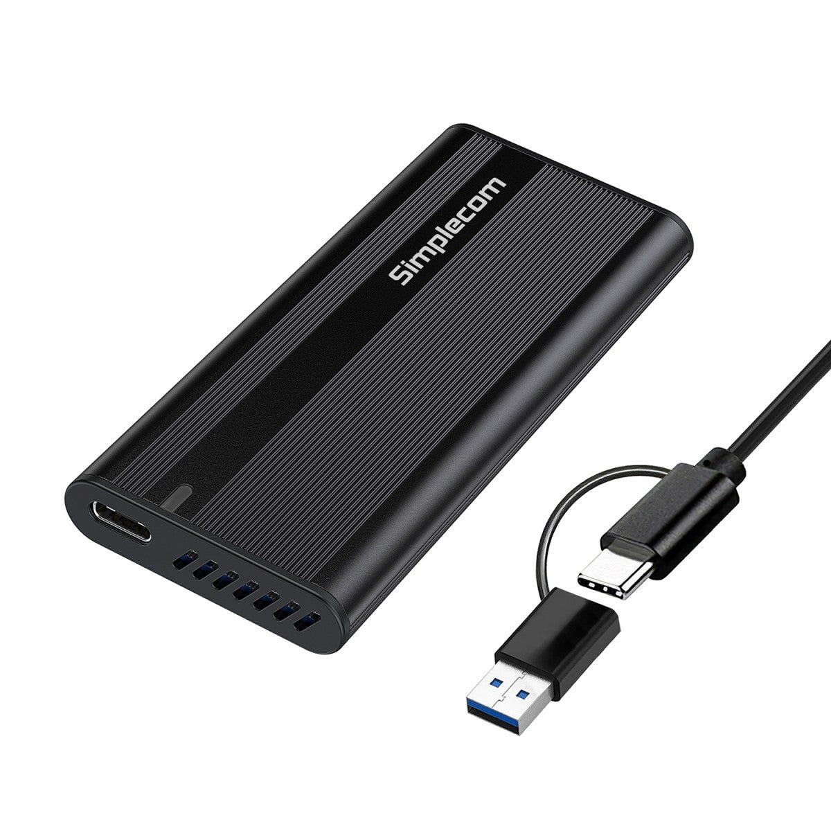 Simplecom SE505 NVMe M.2 SSD to USB-C Enclosure USB 3.2 Gen 2 10Gbps Ultra-slim aluminium case Tool-free design Simplecom SE505 NVMe M.2 SSD to USB-C Enclosure USB 3.2 Gen 2 10Gbps Ultra-slim aluminium case Tool-free design